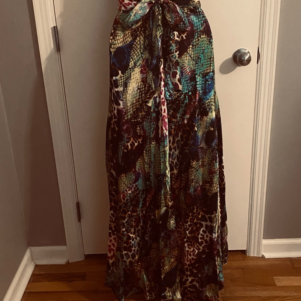 Multicolor Beaded strap Animal Print Dress sz 5 - Picture 4 of 5